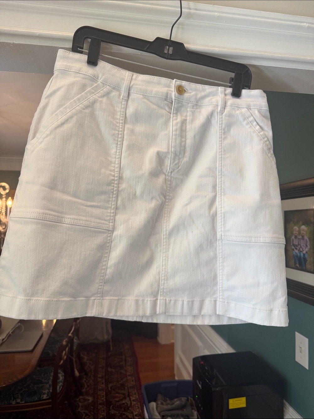 Tommy Bahama White Mini Skirt with Front Panel Details